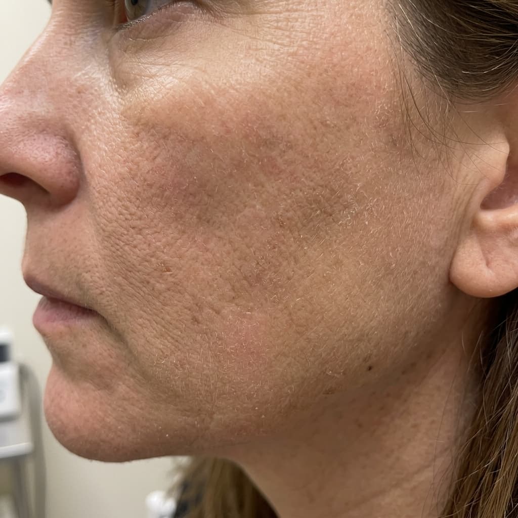 Clinical study participant skin before 14-day Aurelia ritual